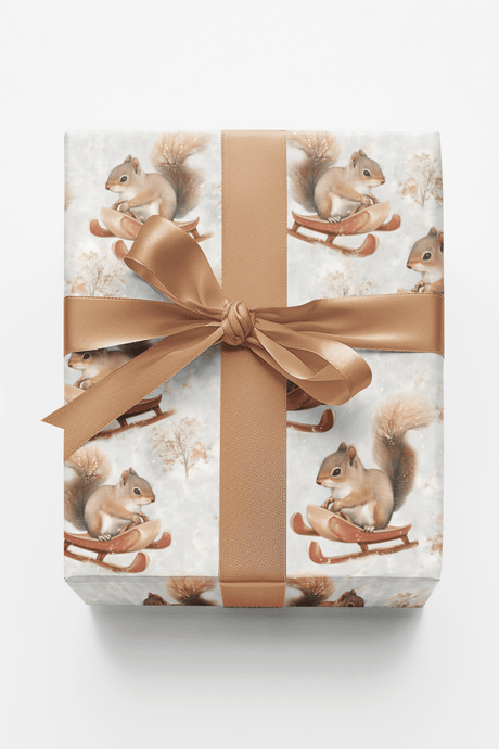 Snowbound Squirrel - London Penny Gift Wrap