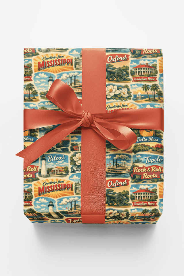 Mississippi Postcard Memories - London Penny Gift Wrap