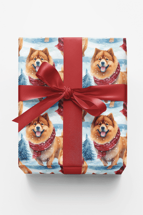 Snowy Chow Stroll - London Penny Gift Wrap