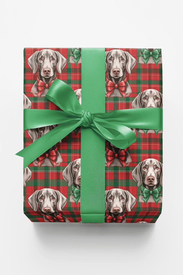 Weimaraner Plaid Parade - London Penny Gift Wrap