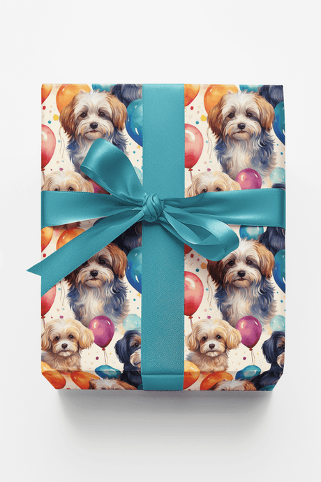 Havanese Birthday Balloons - London Penny Gift Wrap