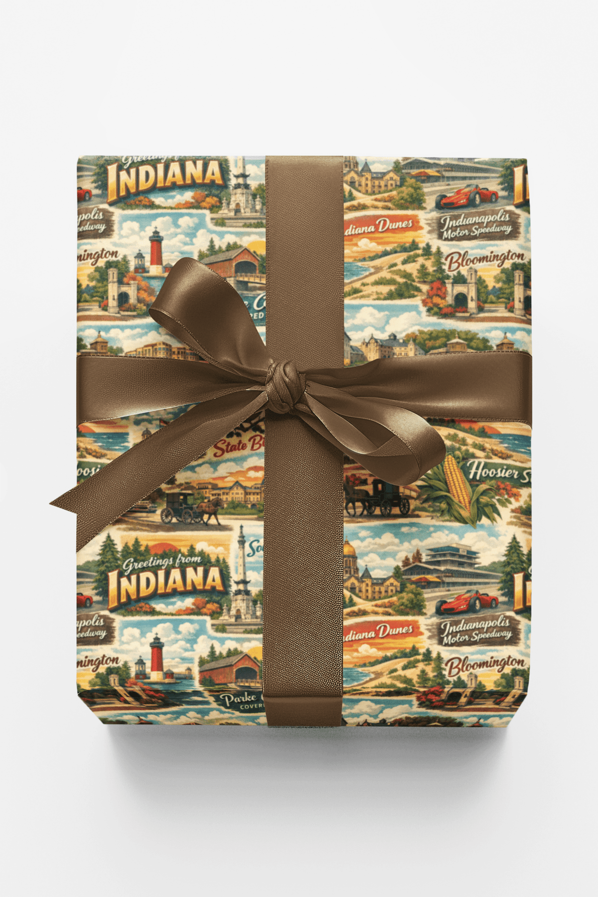 Indiana Postcard Memories - London Penny Gift Wrap