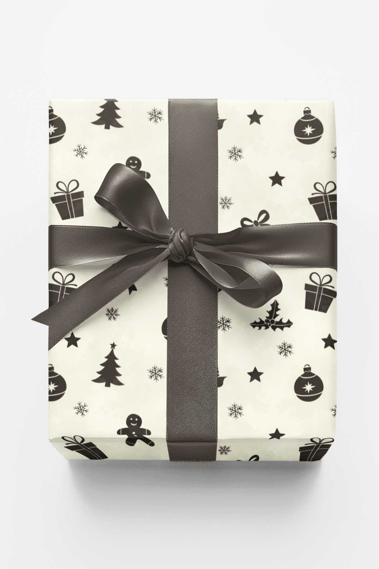 Monochrome Holiday Silhouettes - London Penny Gift Wrap