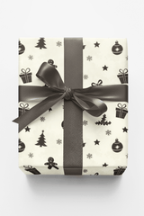 Monochrome Holiday Silhouettes - London Penny Gift Wrap
