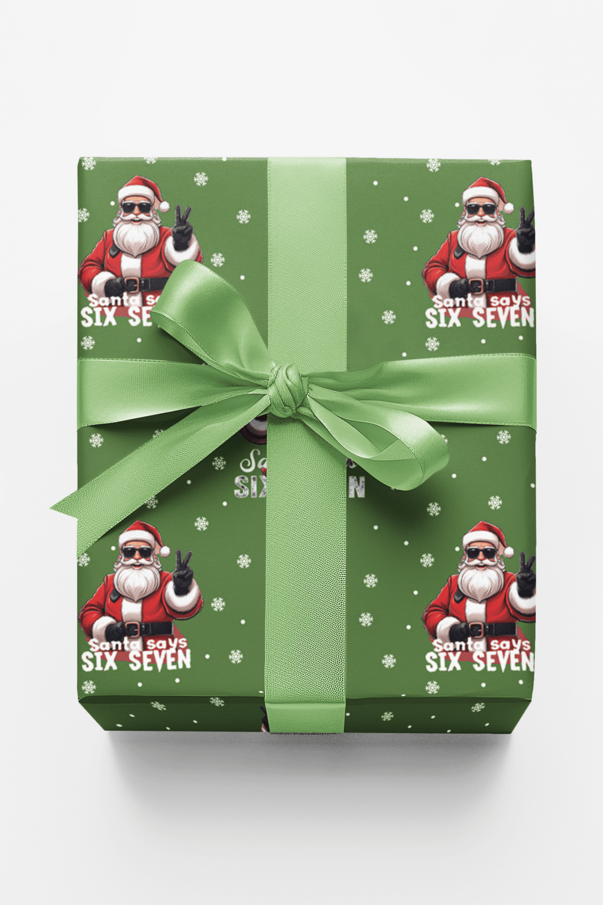 Santa Says 67 - Green - London Penny Gift Wrap