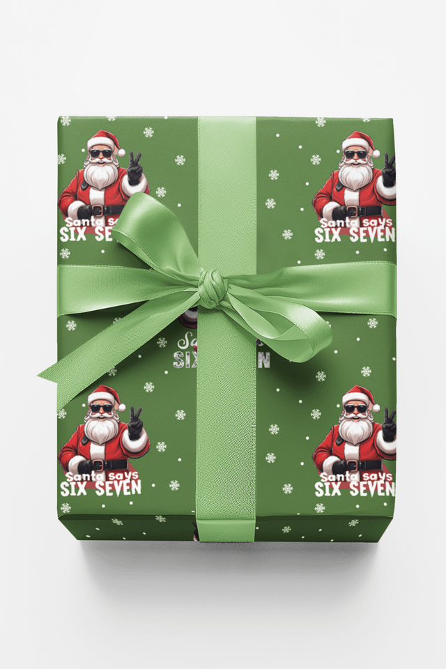 Santa Says 67 - Green - London Penny Gift Wrap