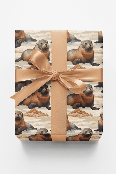 Safari Stroll: Sea Lion - London Penny Gift Wrap