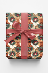 Victorian Christmas Golden Retrievers Wrapping Paper