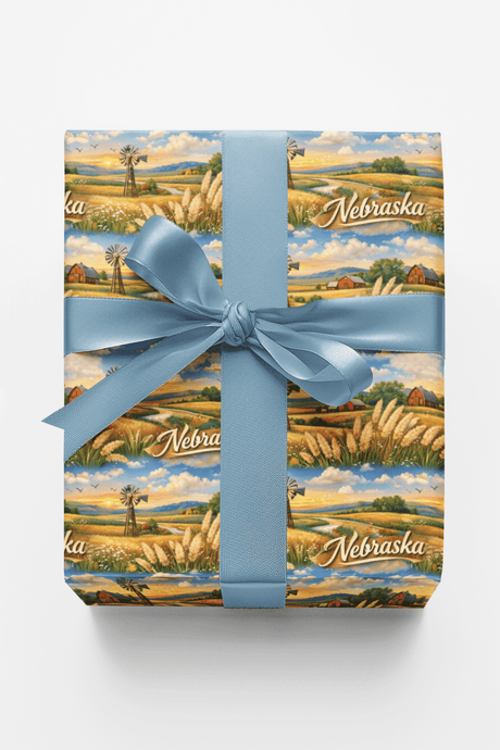 Nebraska Prairie Horizon - London Penny Gift Wrap