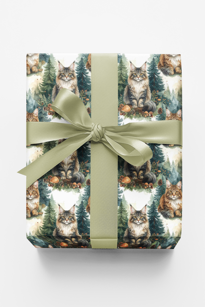 Forest Guardian Maine Coons Wrapping Paper