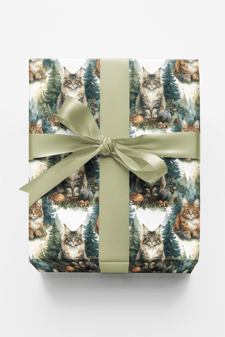 Forest Guardian Maine Coons Wrapping Paper - London Penny Gift Wrap