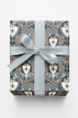 Scandinavian Husky Folk Art (Alaskan Husky) Wrapping Paper - London Penny Gift Wrap