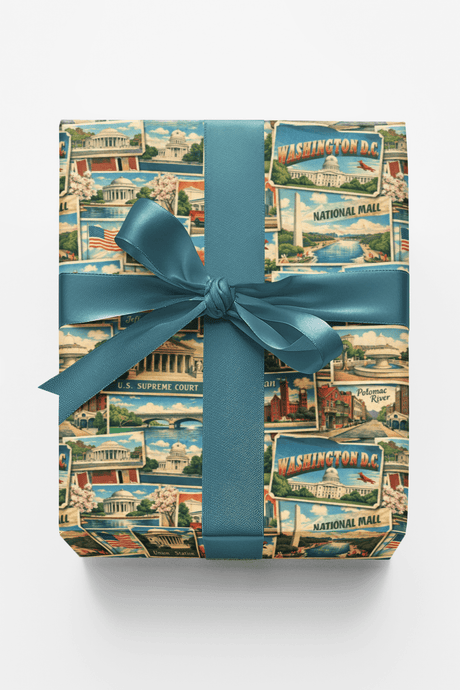 District of Columbia Postcard Memories - London Penny Gift Wrap