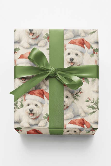 Santa Hat & Holly Hugs - London Penny Gift Wrap