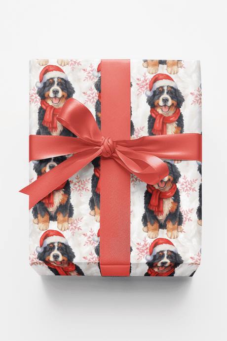 Snowy Santa Pup - London Penny Gift Wrap