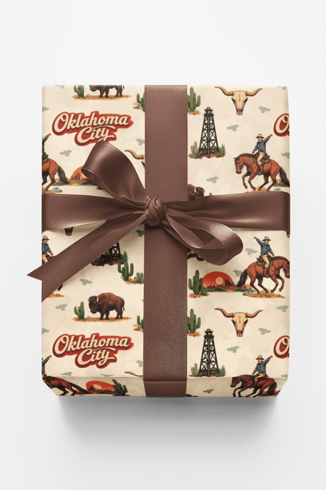 Oklahoma City Western Past - London Penny Gift Wrap