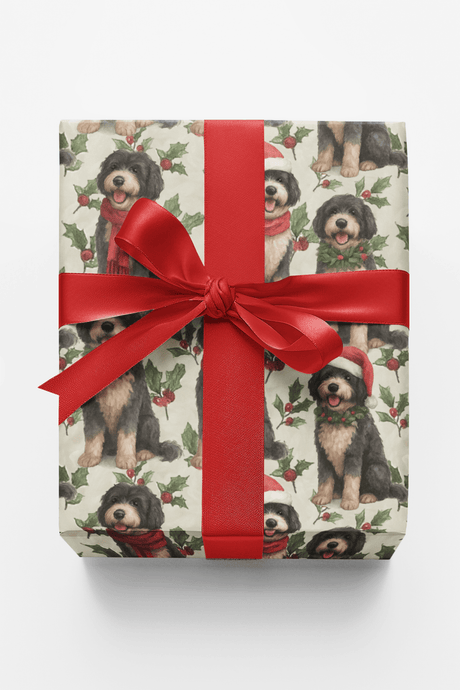 Portuguese Water Dog Holiday - London Penny Gift Wrap