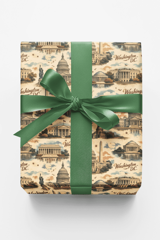 Washington D.C. Retro Capital - London Penny Gift Wrap