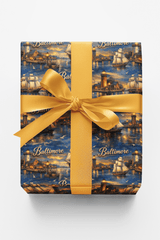 Baltimore Inner Harbor Echoes - London Penny Gift Wrap
