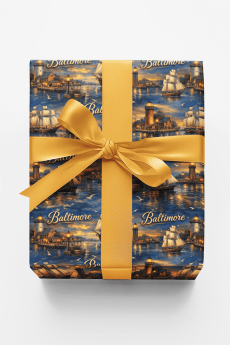 Baltimore Inner Harbor Echoes - London Penny Gift Wrap