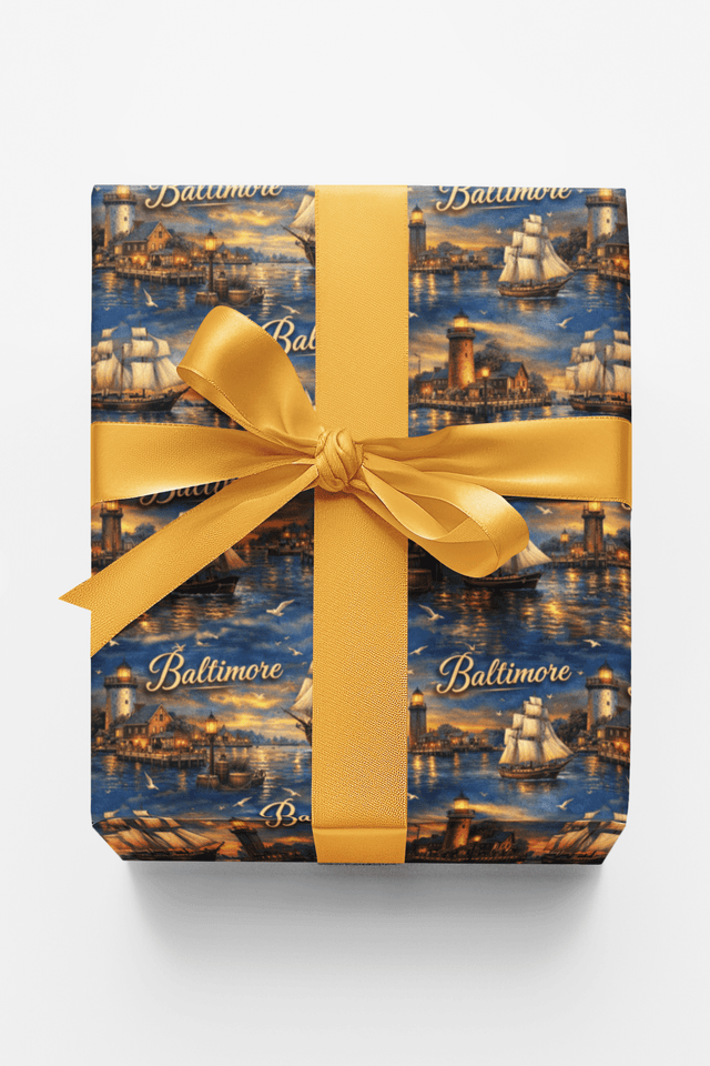 Baltimore Inner Harbor Echoes - London Penny Gift Wrap