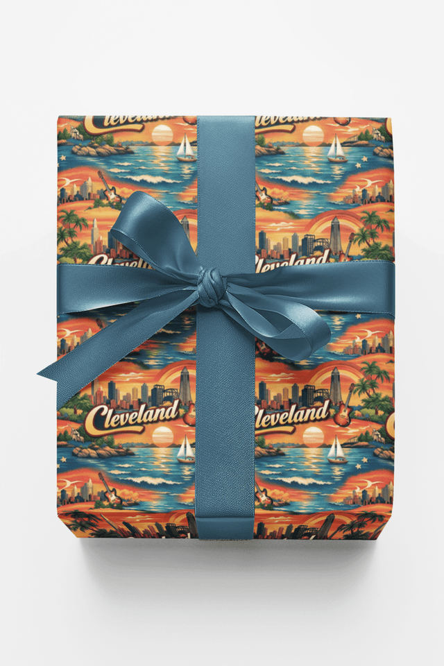 Cleveland Rock & Lake Retro - London Penny Gift Wrap