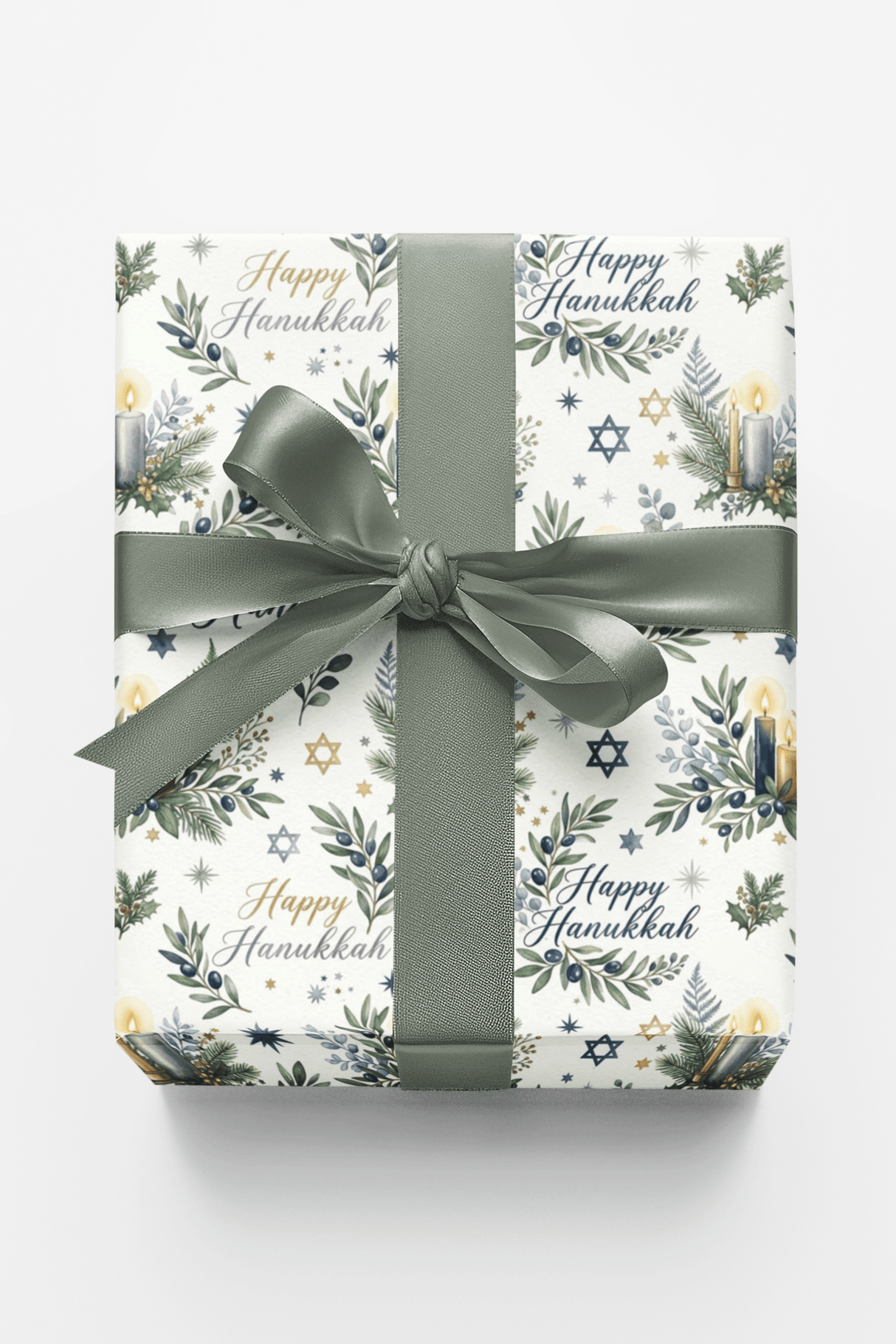 LIMITED TIME | Hanukkah Herbarium Glossy Wrapping Paper - London Penny Gift Wrap