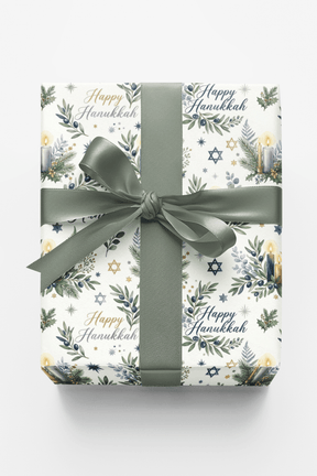LIMITED TIME | Hanukkah Herbarium Glossy Wrapping Paper - London Penny Gift Wrap