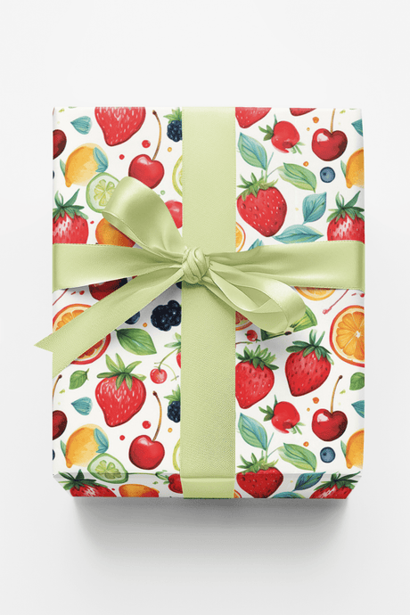 Whimsical Market Fruits - London Penny Gift Wrap