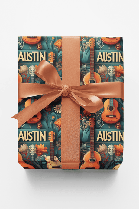Austin – Retro Indie Revival Wrapping Paper - London Penny Gift Wrap