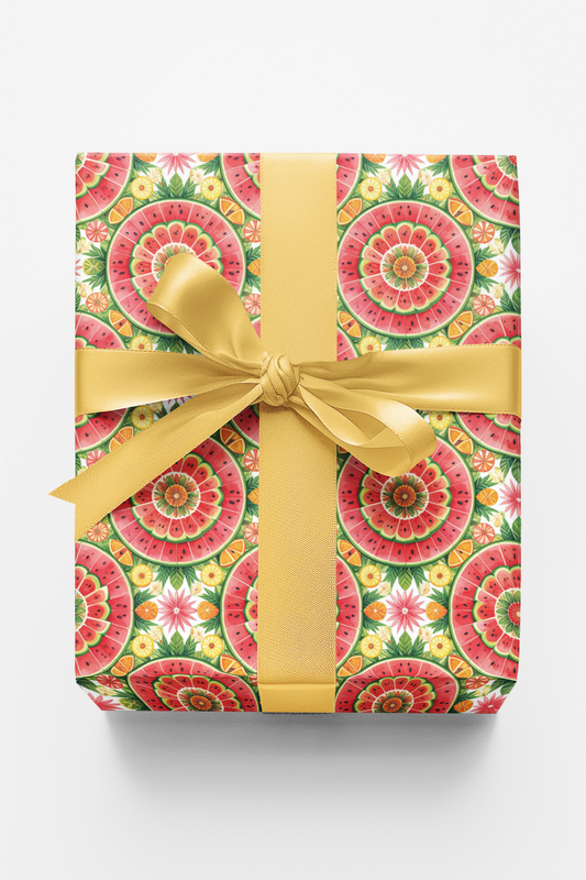 Watermelon Sunburst Garden Wrapping Paper