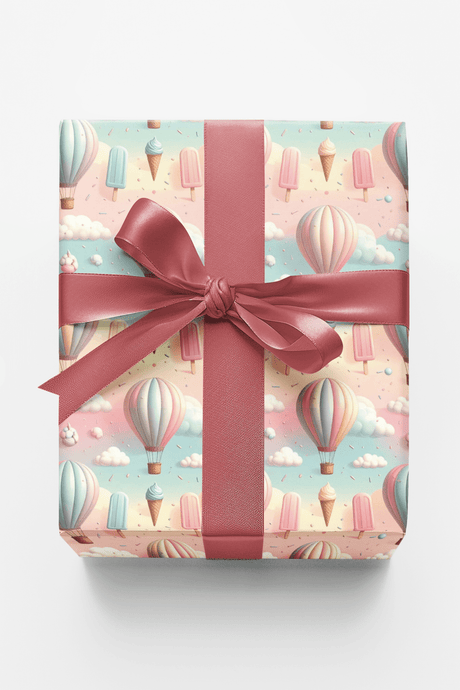 Sweet Treat Hot Air Balloons Wrapping Paper - London Penny Gift Wrap