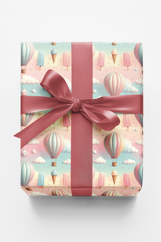 Sweet Treat Hot Air Balloons Wrapping Paper