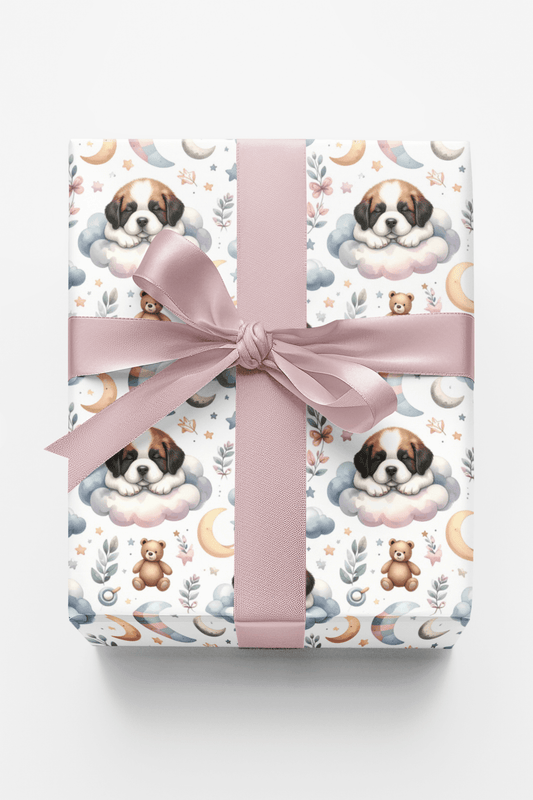 Gentle Giant Nursery (St. Bernard) Wrapping Paper - London Penny Gift Wrap