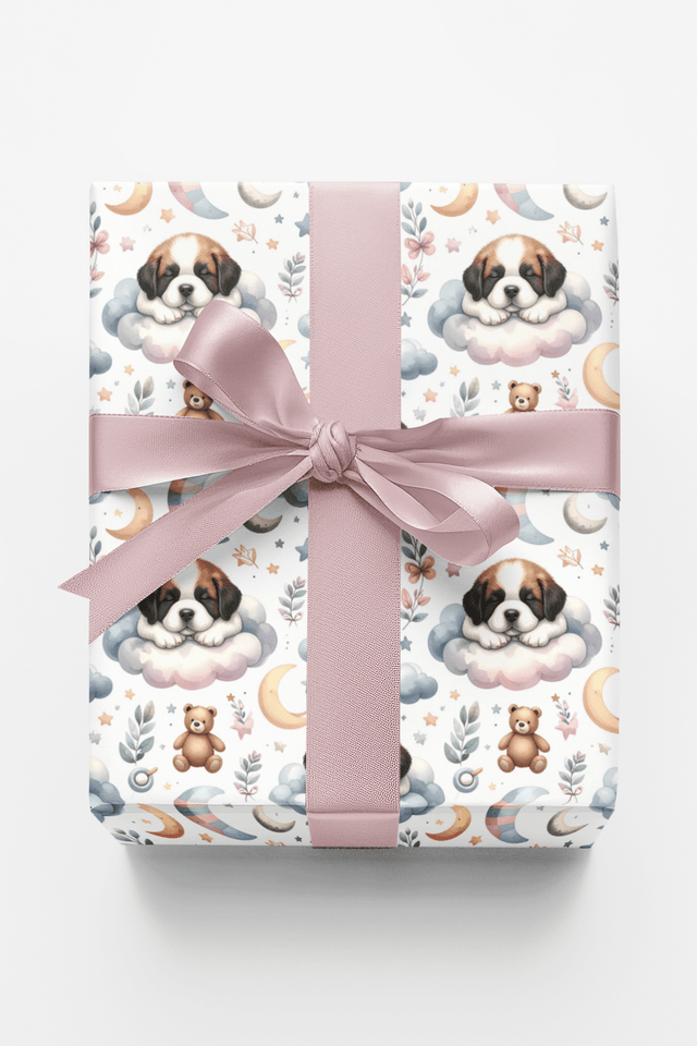 Gentle Giant Nursery (St. Bernard) Wrapping Paper - London Penny Gift Wrap
