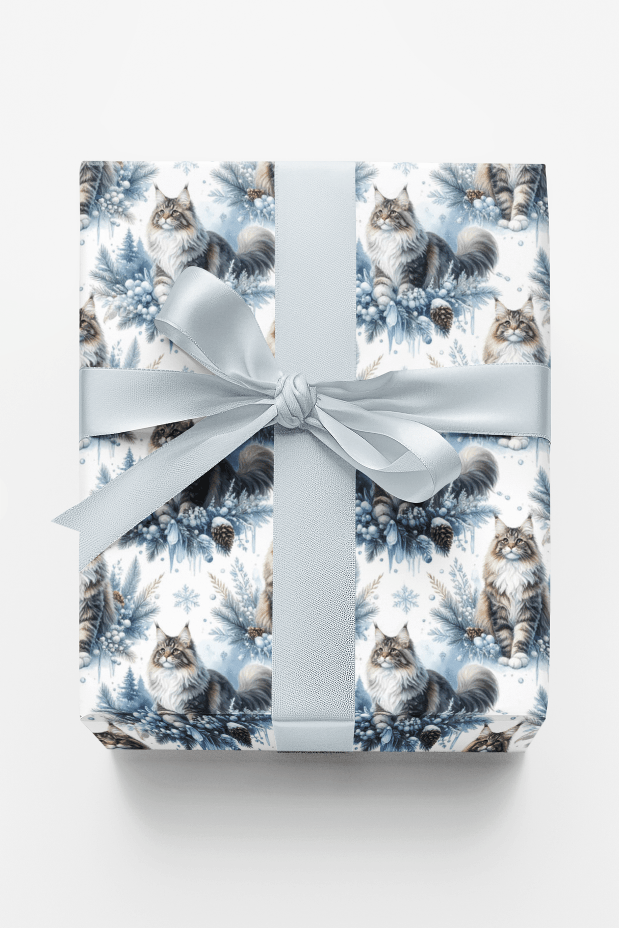Snowflake Elegance (Maine Coon) Wrapping Paper - London Penny Gift Wrap