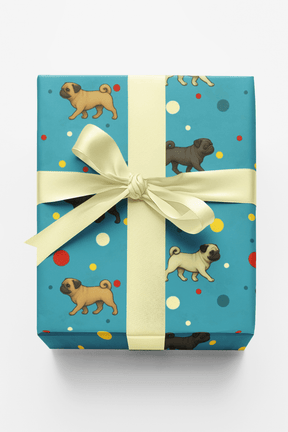 Pug Parade Polka - London Penny Gift Wrap