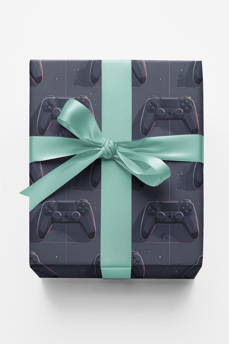 Sleek Futuristic Gaming Wrapping Paper - London Penny Gift Wrap