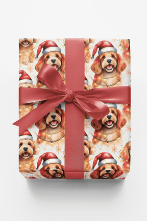 Twinkling Cavapoo Holiday - London Penny Gift Wrap
