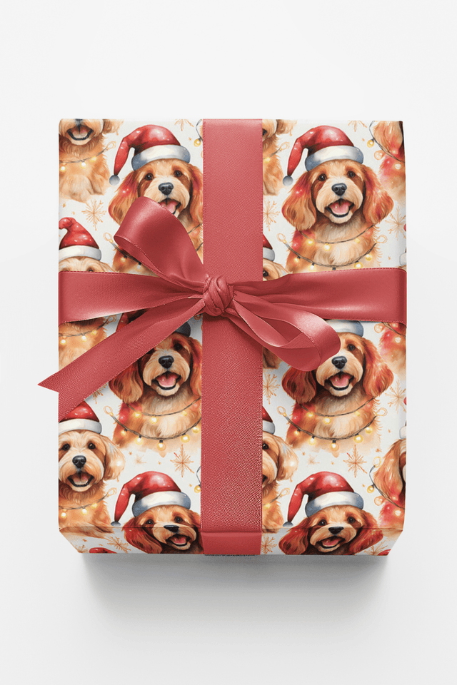 Twinkling Cavapoo Holiday - London Penny Gift Wrap