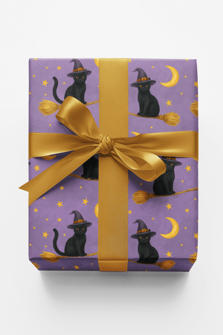 Celestial Cats & Broomsticks - London Penny Gift Wrap