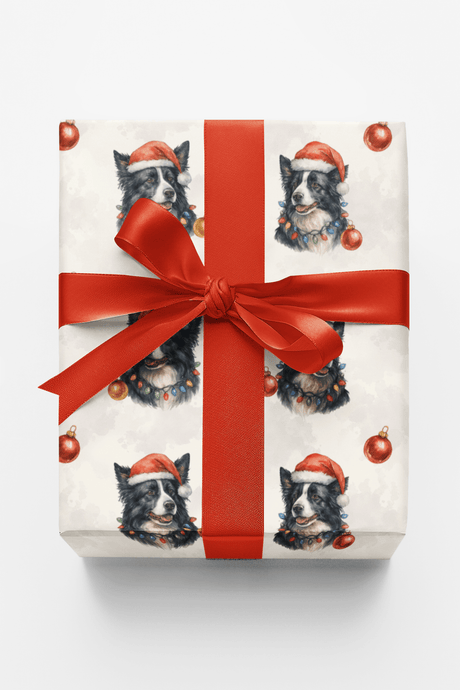 Jolly Collie Christmas - London Penny Gift Wrap