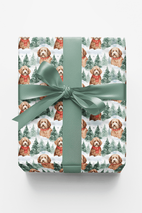 Golden Doodle Flurries - London Penny Gift Wrap