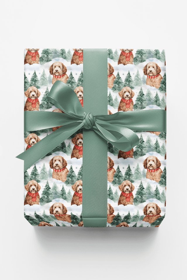 Golden Doodle Flurries - London Penny Gift Wrap