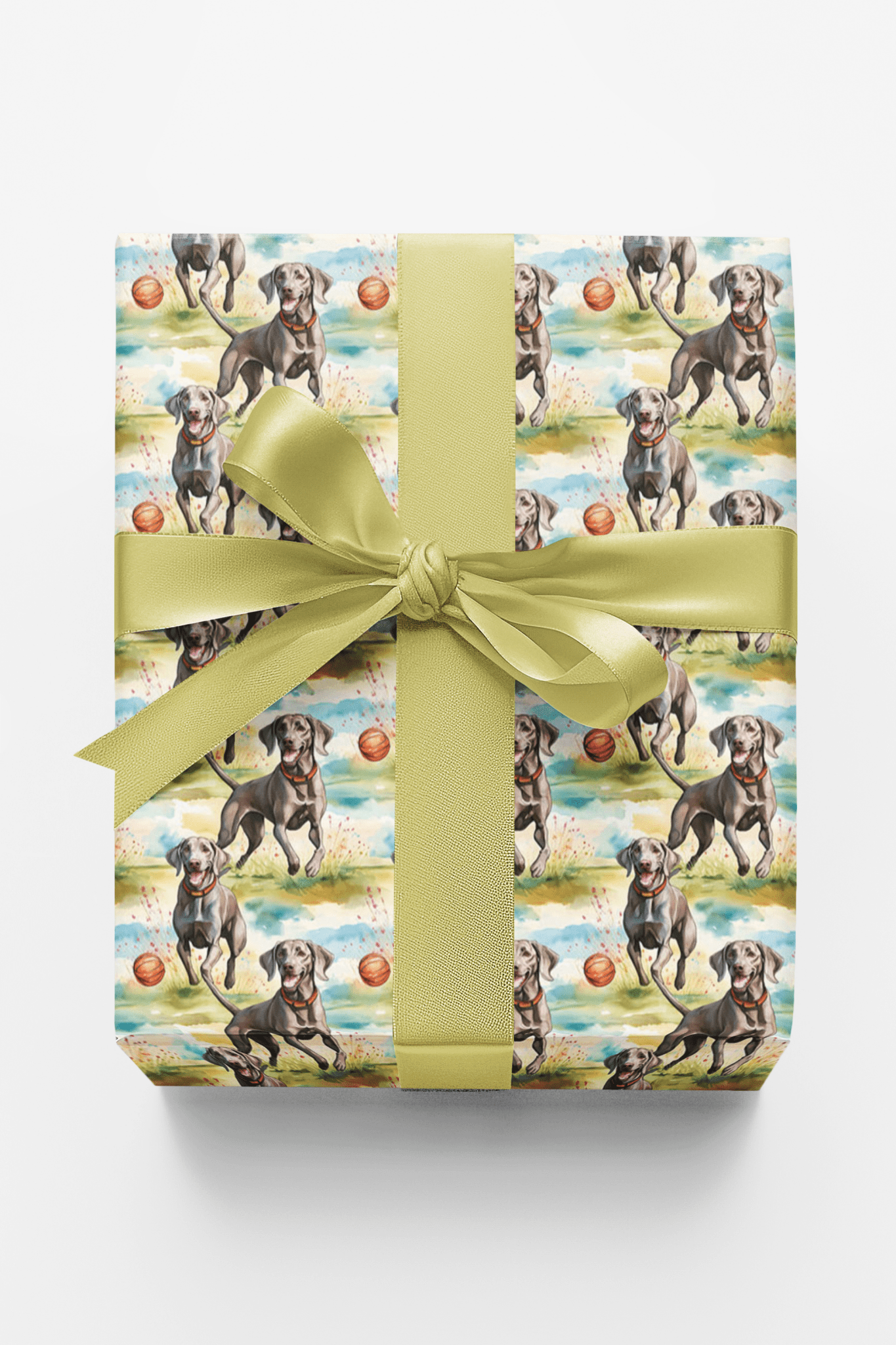 Weimaraner Chase Time - London Penny Gift Wrap