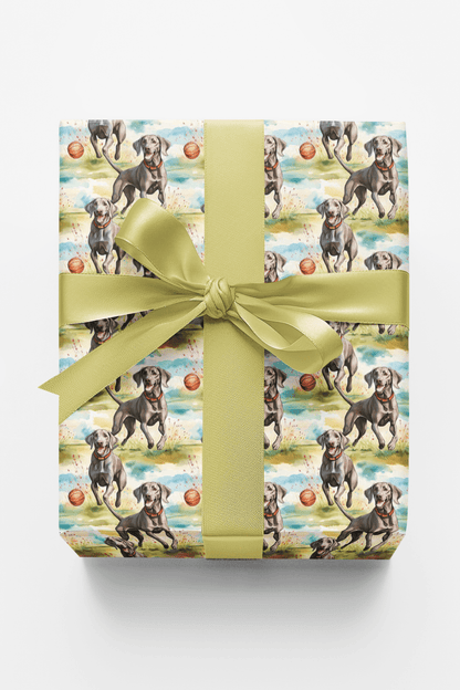 Weimaraner Chase Time - London Penny Gift Wrap