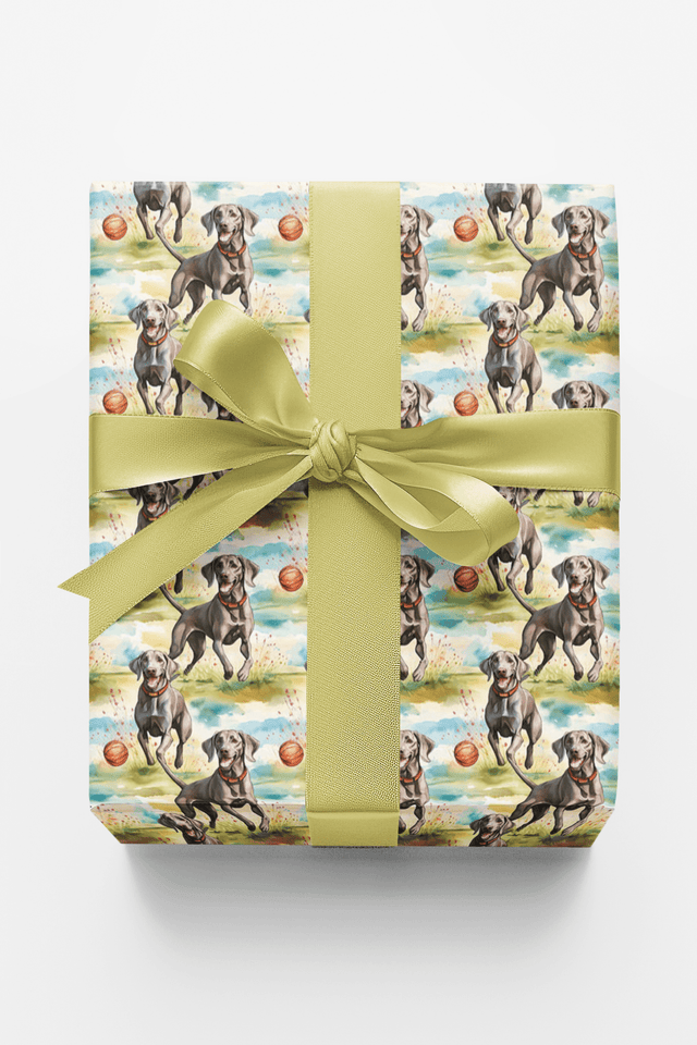 Weimaraner Chase Time - London Penny Gift Wrap