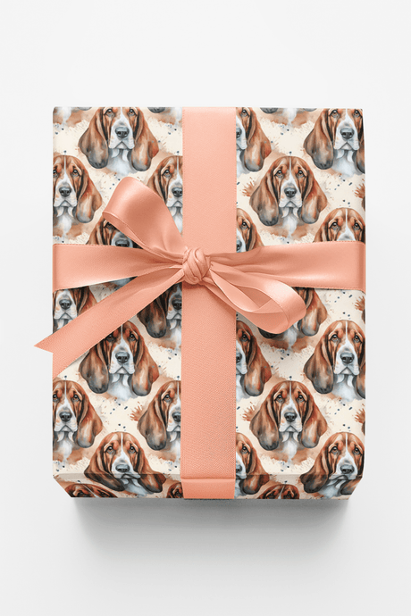 Basset Snuggles - London Penny Gift Wrap