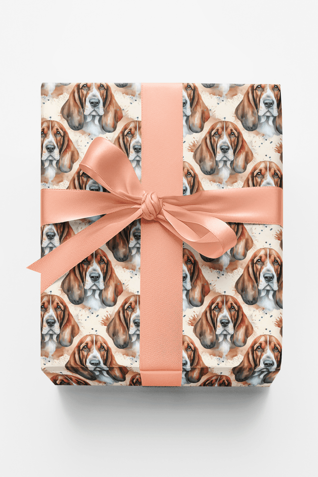 Basset Snuggles - London Penny Gift Wrap