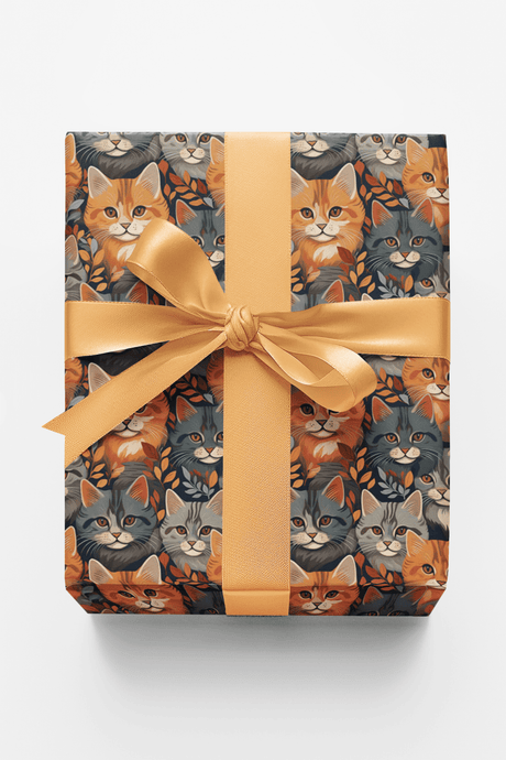 Tiny Tabby Cat Tumbles - London Penny Gift Wrap